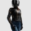 KURTKA MOTOCYKLOWA SKÓRZANA DAMSKA REBELHORN DIVA ST BLACK GOLD W40